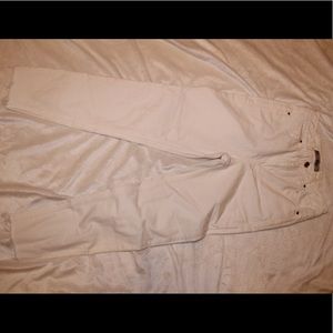 White cropped mid rise jeans